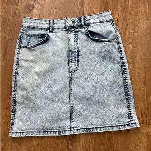 Zara Acid-Washed Denim Jean Skirt, Size Small